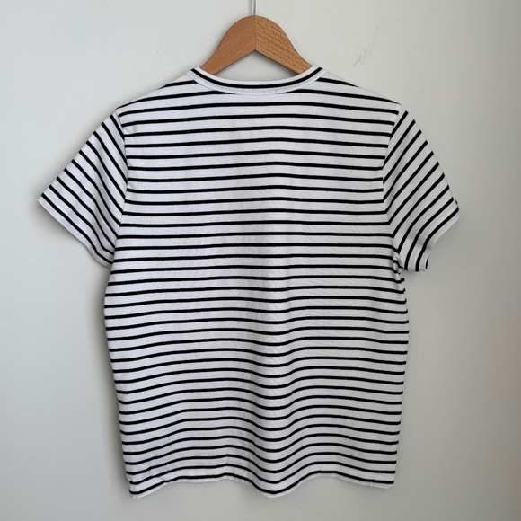 NWT Black/White striped Cotton Perfect Crewneck SZ Various - Picture 5 of 10